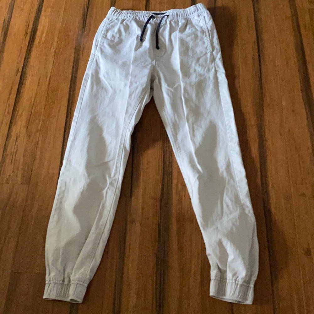 Light beige twill joggers